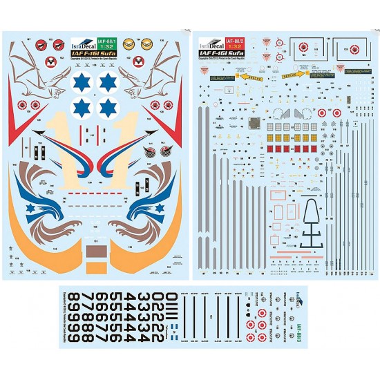 1/32 IAF F-16I Sufa Decals for Academy kits 