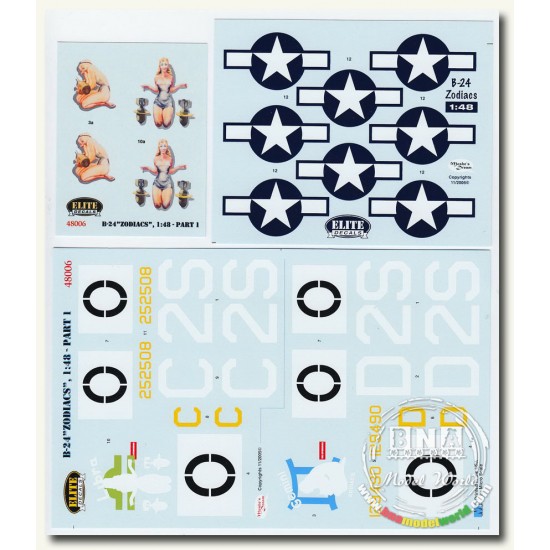 Decals for 1/48 B-24 Liberators Zodiacs Libra & Gemini Part I