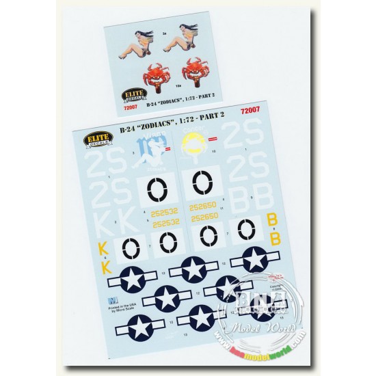 Decals for 1/72 B-24 Liberators Zodiacs Libra &Gemini Part II