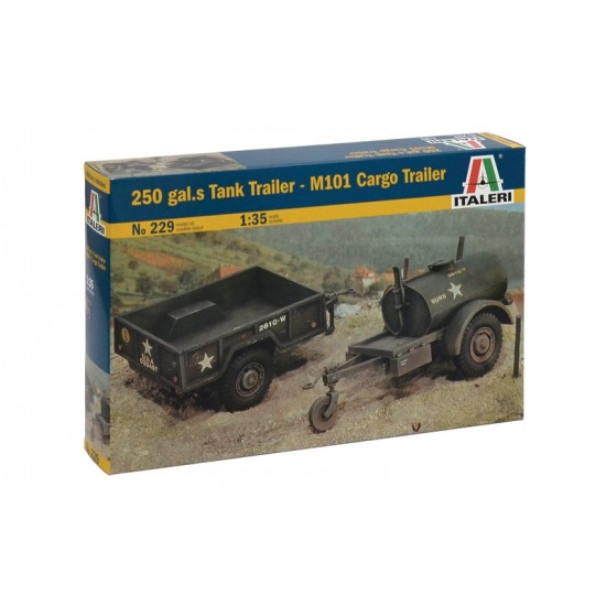 1/35 WWII US 250 Gallons Tank Trailer-M101 Cargo Trailer