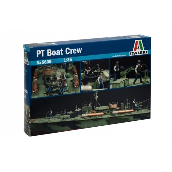 1/35 WWII US Elco 80' Torpedo Boat - PT Boat Crew (10 Figures)