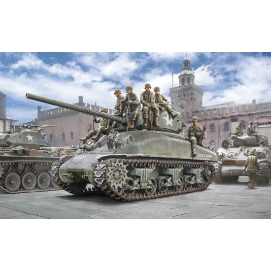 1/35 US M4A1 Sherman Tank with Infantry