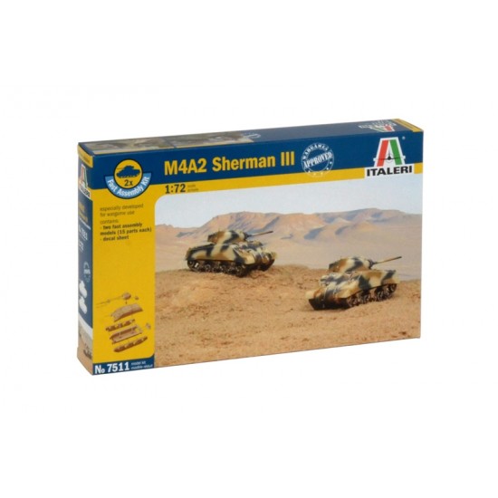1/72 WWII British M4A2 Sherman III - Fast Assembly (2 sets)