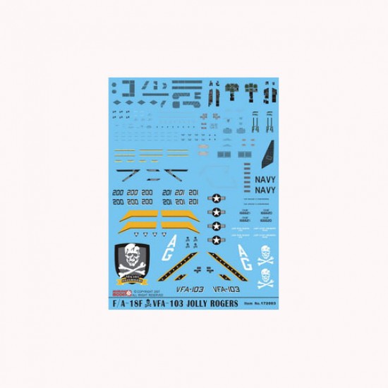 Decals for 1/72 McDonnell Douglas F/A-18F VFA-103 Jolly Rogers