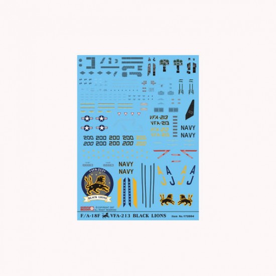 Decals for 1/72 McDonnell Douglas F/A-18F VFA-213 Black Lions