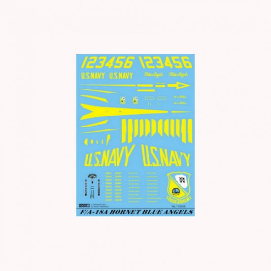 Decals for 1/72 McDonnell Douglas F/A-18A Blue Angels