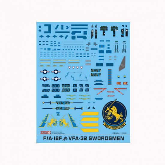 Decals for 1/72 McDonnell Douglas F/A-18F VFA-32 Swordsmen