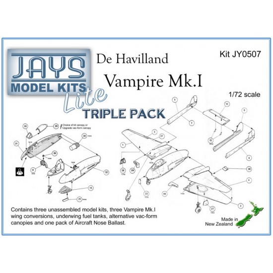 1/72 de Havilland Vampire Mk.I (Lite) Triple Pack