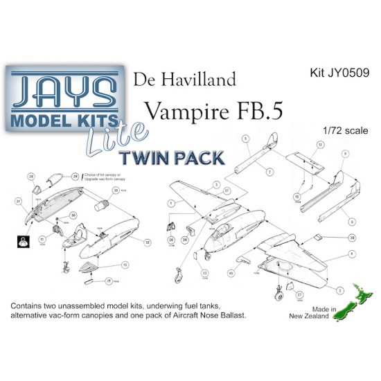 1/72 de Havilland Vampire FB.5 (Lite) Twin Pack