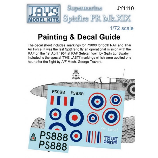 1/72 Spitfire PR Mk.XIX Decals for PS888 RAF Seletar