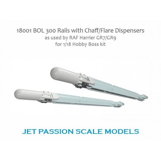 1/18 RAF Harrier Gr7/Gr9 Bol 300 Rails w/Chaff/Flare Dispensers Set for HobbyBoss kits