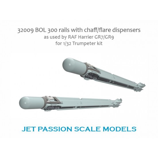1/32 RAF Harrier Gr7/Gr9 Bol 300 Rails w/Chaff/Flare Dispensers Set for Trumpeter kits