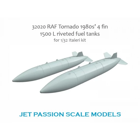 1/32 RAF Tornado 1980S 4 Fin 1500 L Riveted Tanks for Italeri kits