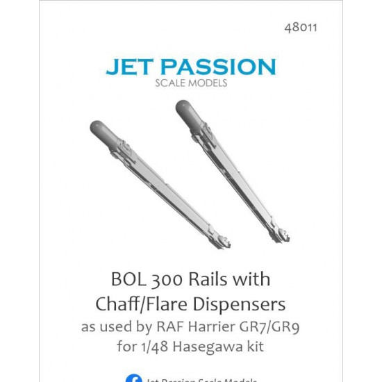 1/48 RAF Harrier Gr7/Gr9 Bol 300 Rails w/Chaff/Flare Dispensers Set for Hasegawa kits