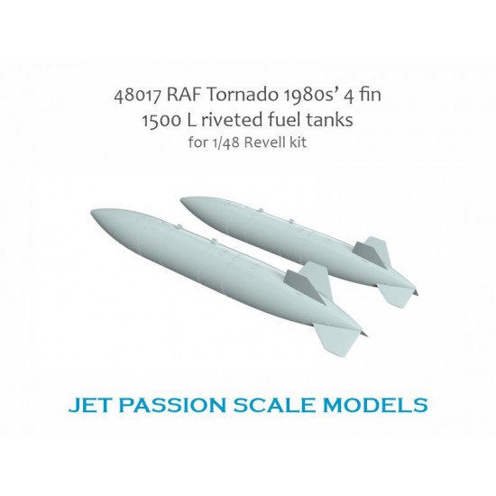 1/48 RAF Tornado 1980S 4 Fin 1500 L Riveted Tanks for Revell kits