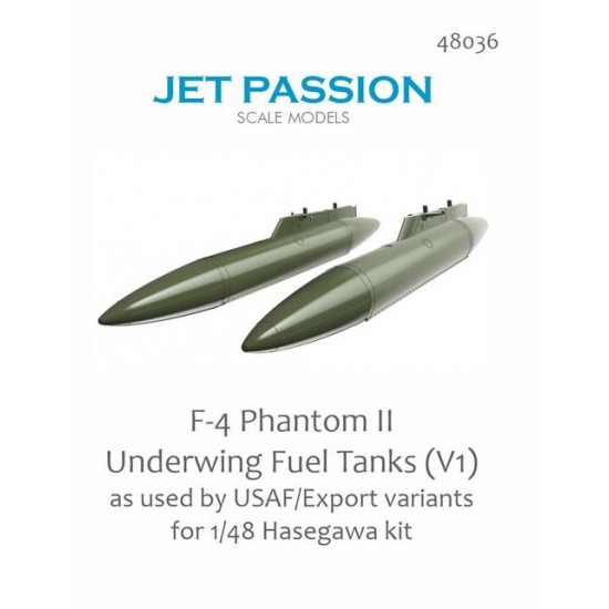 1/48 USAF F-4 Phantom Underwing Fuel Tanks Export (2pcs) for Hasegawa kits