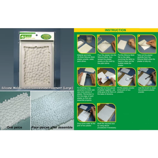 Silicone Mould for Making 1/35 Cobblestone Pavement (Large)