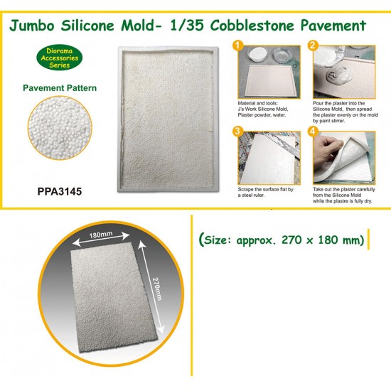 Jumbo Silicone Mold for 1/35 Cobblestone Pavement
