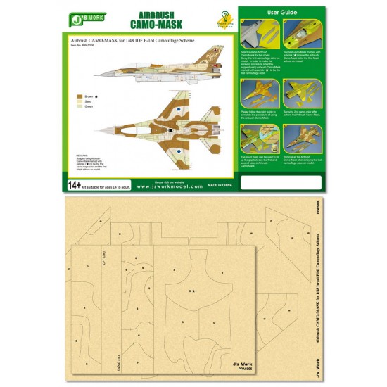 Airbrush Camo-Mask for 1/48 IDF F-16I Camouflage Scheme