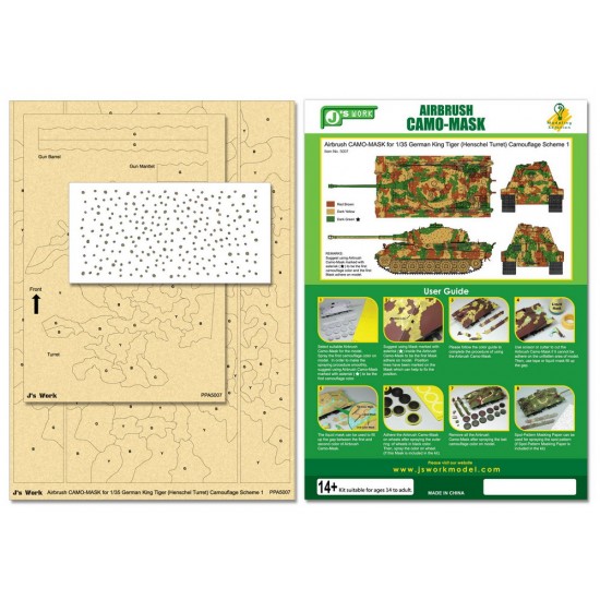 Airbrush Camo-Mask for 1/35 King Tiger (Henschel Turret) Camouflage Scheme 1