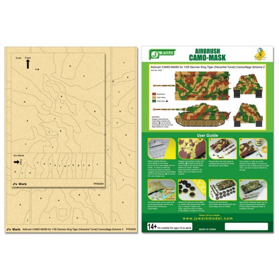 Airbrush Camo-Mask for 1/35 King Tiger (Henschel Turret) Camouflage Scheme 2