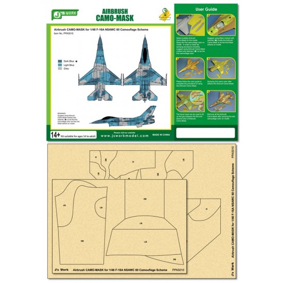 Airbrush Camo-Mask for 1/48 F-16A NSAWC 60 Camouflage Scheme