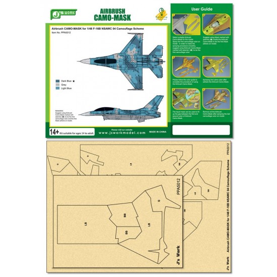 Airbrush Camo-Mask for 1/48 F-16A NSAWC 04 Camouflage Scheme