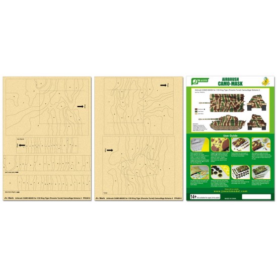 Airbrush Camo-Mask for 1/35 King Tiger (Porsche Turret) Camouflage Scheme 1