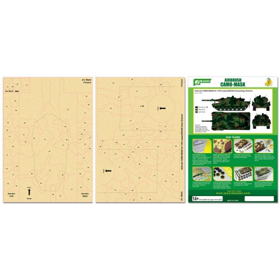 Airbrush Camo-Mask for 1/35 Leopard 2 A5/A6 Camouflage Scheme