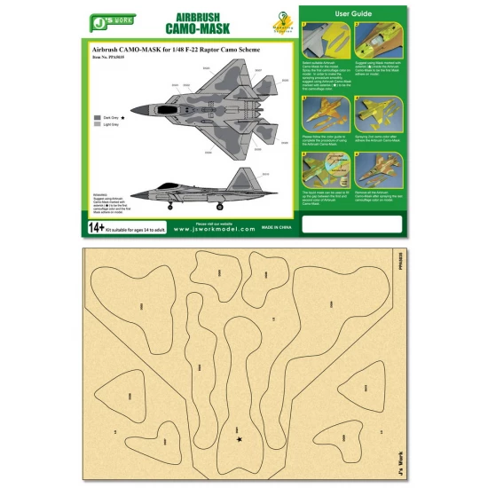 Airbrush Camo-Mask for 1/48 F-22 Raptor Camouflage Scheme