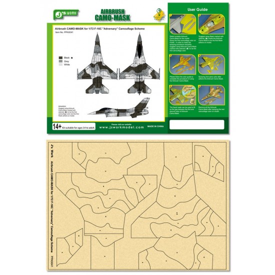 Airbrush Camo-Mask for 1/72 F-16C "Adversary" Camouflage Scheme