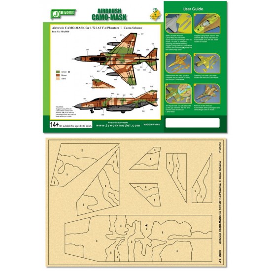 Airbrush Camo-Mask for 1/72 IAF F-4 Phantom II Camouflage Scheme