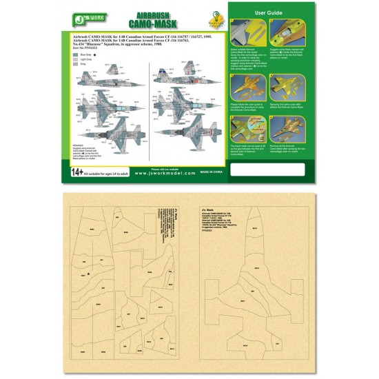 Airbrush Camo-Mask for 1/48 Canadian Armed Forces CF-116 116757/116727/116763 Schemes