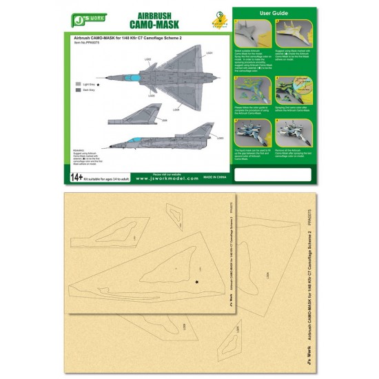 Airbrush Camo-Mask for 1/48 Kfir C7 Camouflage Scheme 2