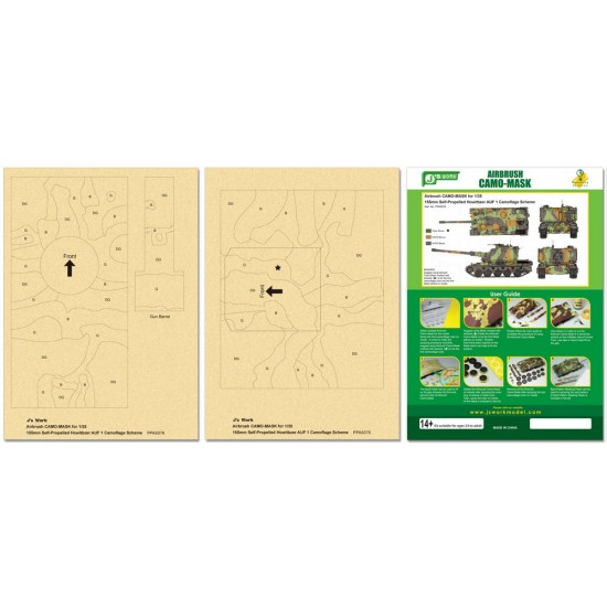 Airbrush Camo-Mask for 1/35 155mm Self-Propelled Howitzer AUF 1 Camouflage Scheme