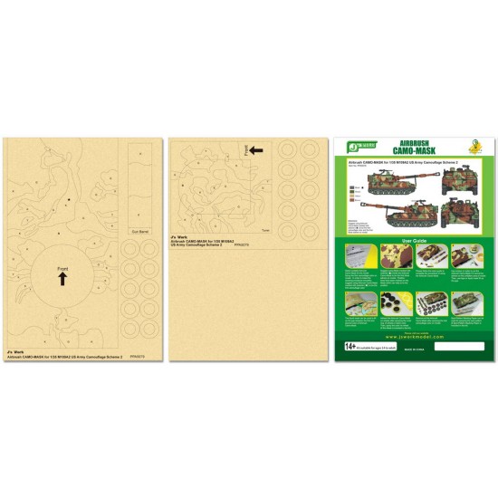 Airbrush Camo-Mask for 1/35 M109A2 US Army Camouflage Scheme 2