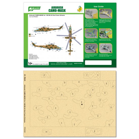Airbrush Camo-Mask for 1/48 Mi-24 Hind Camouflage Scheme