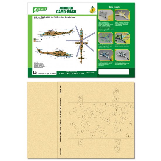Airbrush Camo-Mask for 1/72 Mi-25 Hind Camouflage Scheme