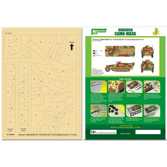 Airbrush Camo-Mask for 1/35 SdKfz 251 D Camouflage Scheme 2