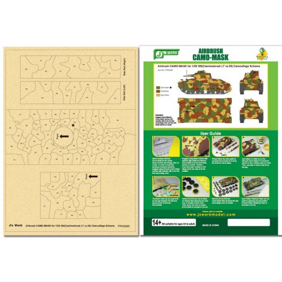 Airbrush Camo-Mask for 1/35 35t (Czechoslovak LT vz.35) Camouflage Scheme