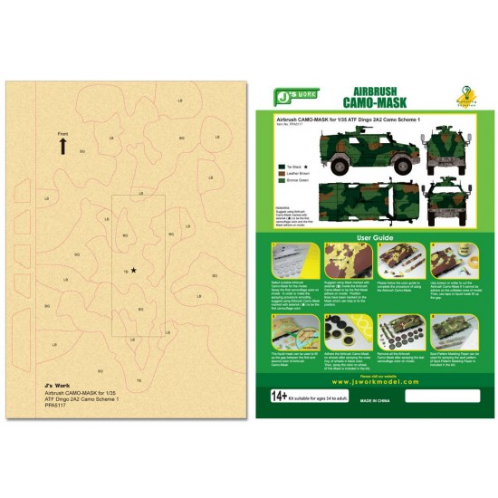 Airbrush Camo-Mask for 1/35 ATF Dingo 2A2 Camo Scheme 1