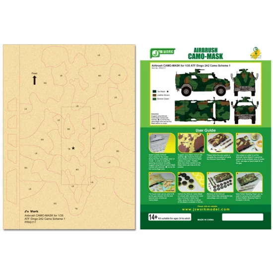 Airbrush Camo-Mask for 1/35 ATF Dingo 2A2 Camo Scheme 1