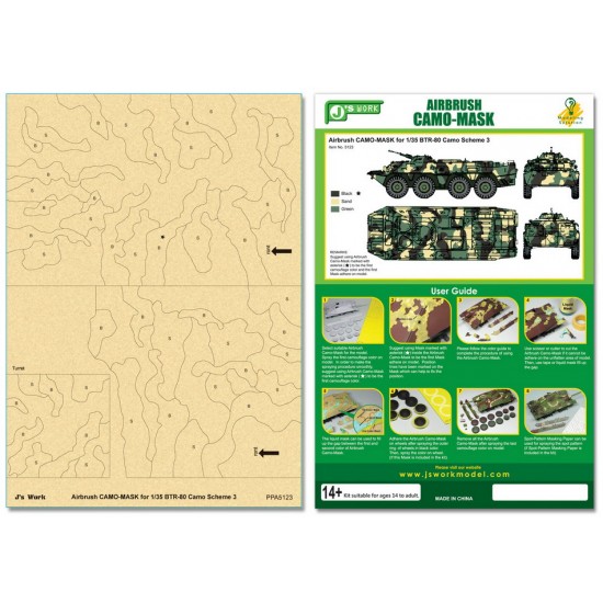 Airbrush Camo-Mask for 1/35 BTR-80 Camouflage Scheme 3