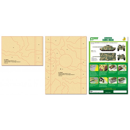 Airbrush Camo-Mask for 1/35 British Main Battle Tank Chieftain Mk.11 Camouflage Scheme 1