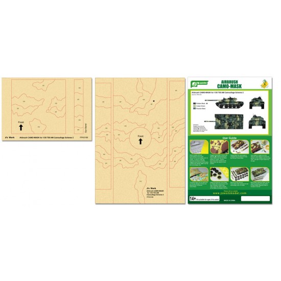 Airbrush Camo-Mask for 1/35 T55 AM Camouflage Scheme 2