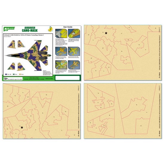 Airbrush CAMO-MASK for 1/48 SU-35 Flanker Camouflage Scheme Vol.2