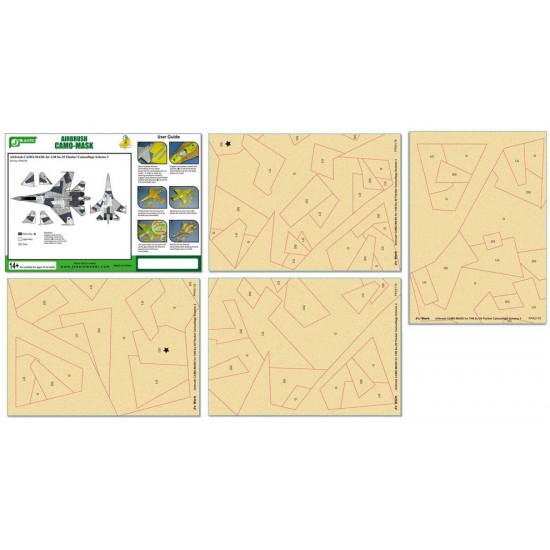 Airbrush CAMO-MASK for 1/48 SU-35 Flanker Camouflage Scheme Vol.3