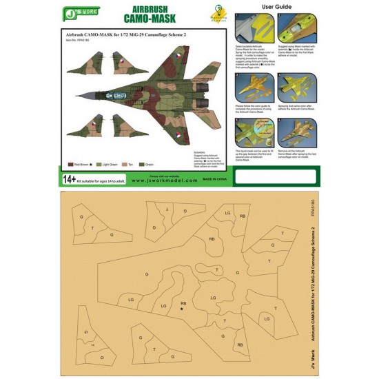 1/72 Mikoyan MiG-29 Camouflage Scheme Vol.2 Airbrush Paint Masks