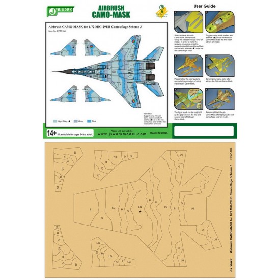 1/72 Mikoyan MiG-29UB Camouflage Scheme Vol.3 Airbrush Paint Masks