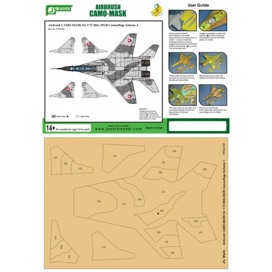 1/72 Mikoyan MiG-29UB Camouflage Scheme Vol.4 Airbrush Paint Masks